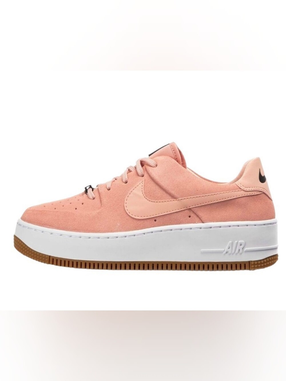NIKE Air Force 1 Sage Low Top Suede Sneakers in Coral - Size 10